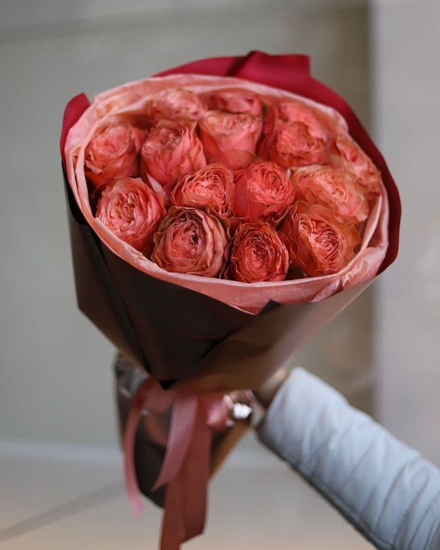 Bouquet corail de la Rose Kahala