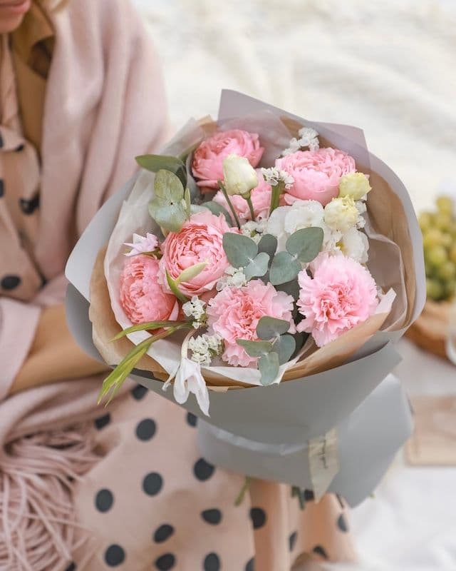Bouquet délicat de roses buisson Juliette