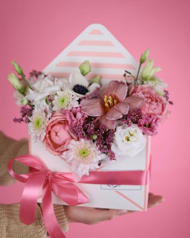 Enveloppe aux Anémones et Roses