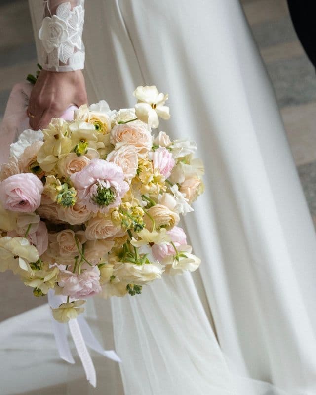 Champagne & Soft Pink Bridal Bouquet – Elegant Romance