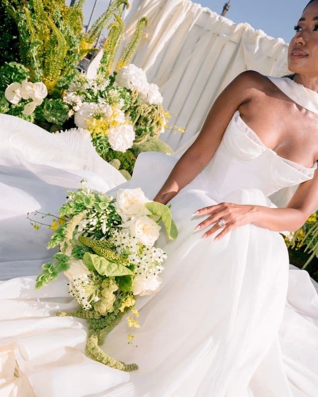 Bouquet de Mariée Vert Tendance à Paris