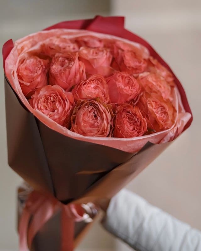 Bouquet corail de la Rose Kahala