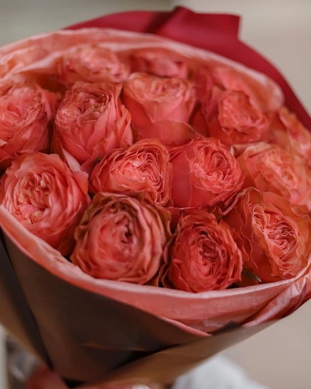 Bouquet corail de la Rose Kahala