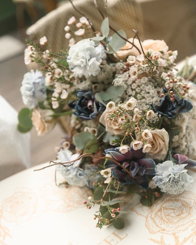 Paris Coffee-Blue Bridal Bouquet