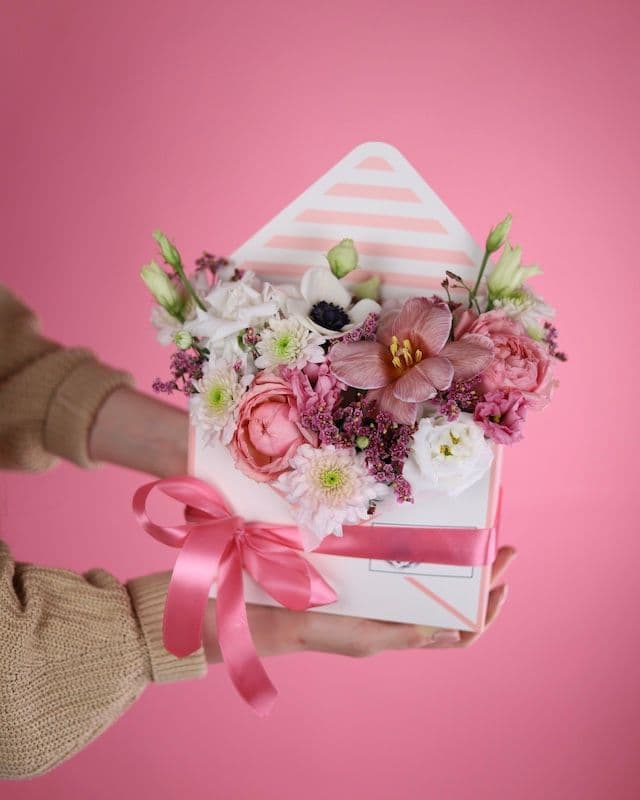 Enveloppe aux Anémones et Roses