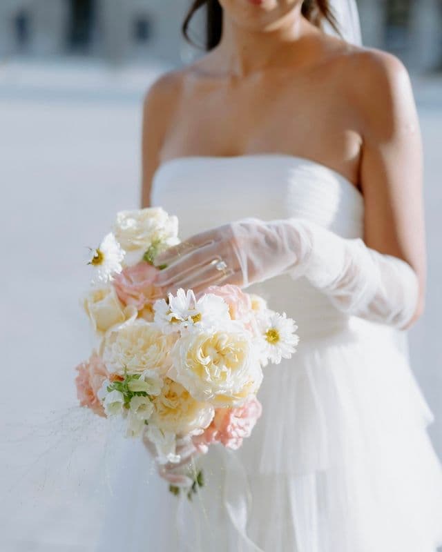 Soft Pink Bridal Bouquet – Campanula, Lisianthus, Roses & Panicum