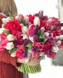 Bouquet de 300 tulipes multicolores