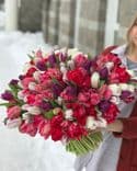 Bouquet de 300 tulipes multicolores