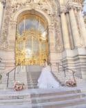 Set de cérémonie – Deux compositions au sol, bouquet de mariée et boutonnière