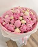Bouquet 50 pivoines | Bowl of Cream