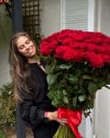 Bouquet de 101 roses rouges 80 cm
