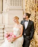 Bouquet de mariée rose – Pivoines, Œillets, Astilbe, Roses & Ozothamnus