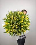 Bouquet de 100 tulipes jaunes