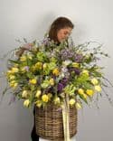 Grande corbeille florale de printemps