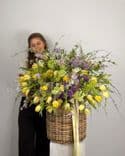 Grande corbeille florale de printemps