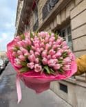 Bouquet de 100 tulipes roses