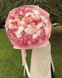 Bouquet premium dans des tons pêche et rose