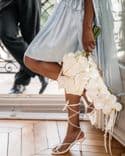 Bouquet de mariée cascade – Orchidées, Amarante & Anthurium