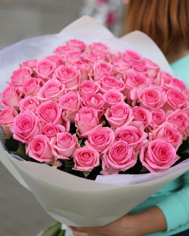 Bouquet de 55 roses roses Revival