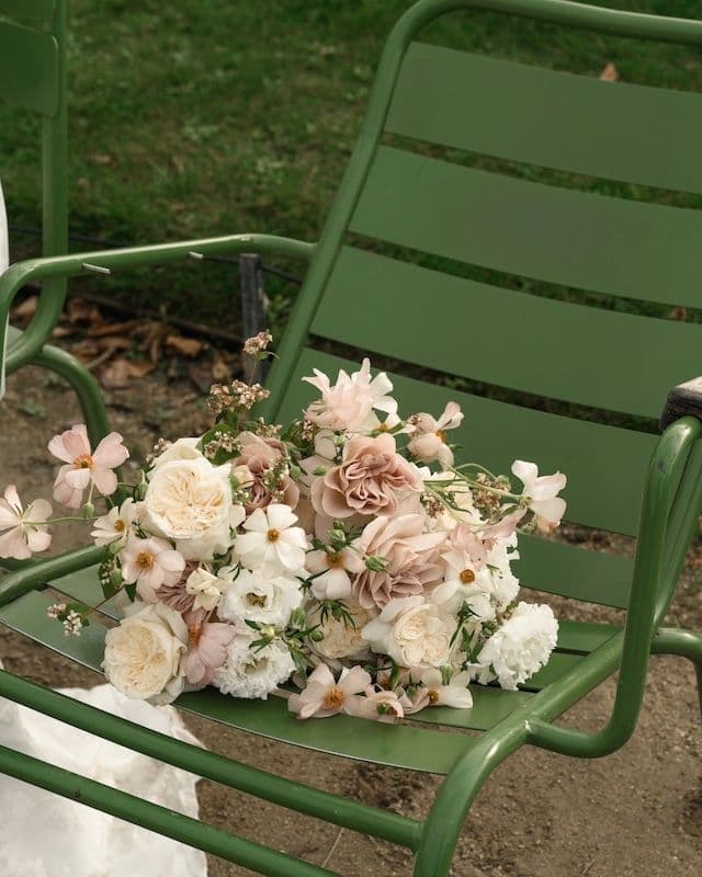Bouquet de Mariée & Boutonnière – Palette Crème Vintage
