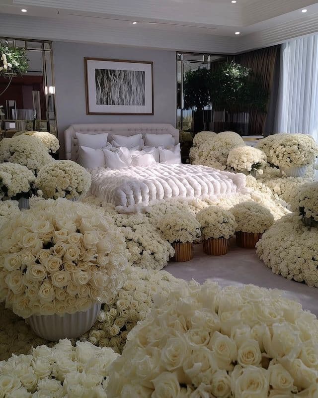 Décoration luxe blanche pour chambre