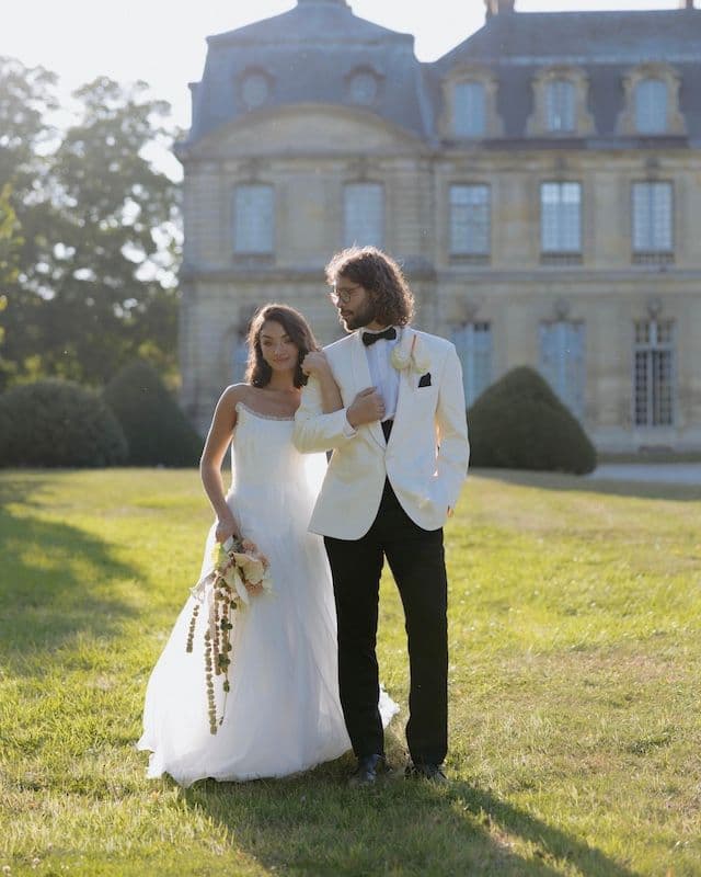Bouquet de Mariée Pêche & Vert