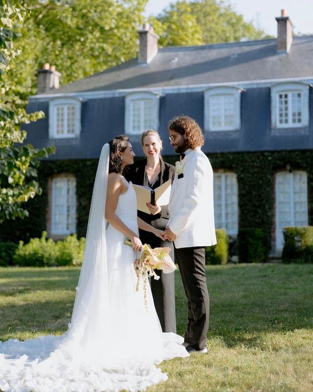 Bouquet de Mariée Pêche & Vert