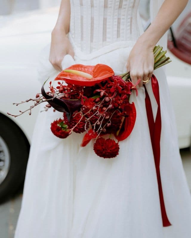 Bouquet de Mariée Rouge Intense