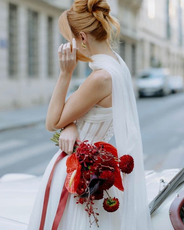 Bouquet de Mariée Rouge Intense